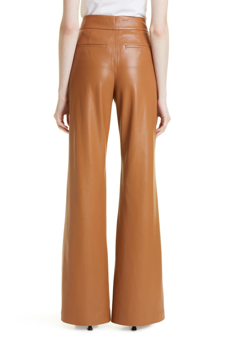 Dylan High Waist Faux Leather Wide Leg Pants, Alternate, color, CAMEL