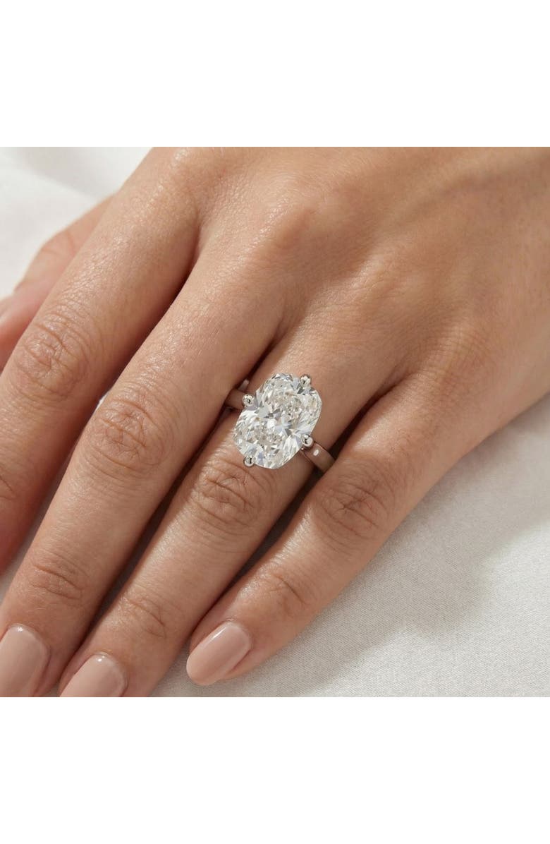 Bliss Diamond Certified 4Ct Elongated Cushion Diamond Cigar Band Engagement Ring Lab Grown, Alternate, color, 14K White Gold