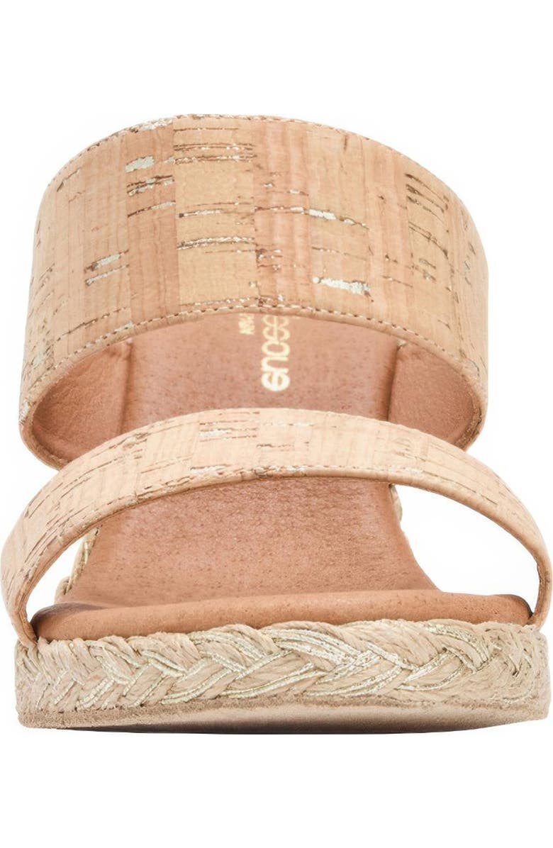 André Assous Nolita Cork Espadrille Platform Wedge Slide Sandal, Alternate, color, Natural