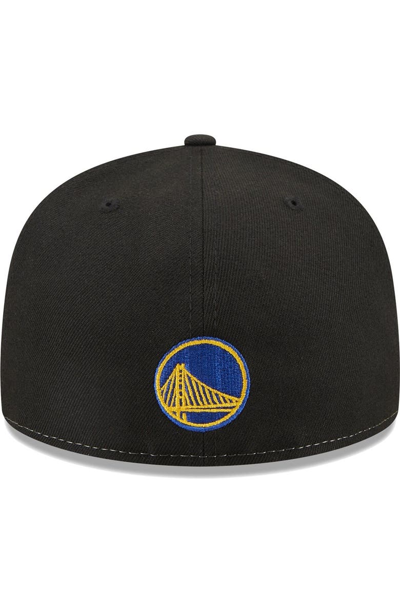 New Era Men's New Era Black/Royal Golden State Warriors Pop Front 59FIFTY Fitted Hat, Alternate, color, Black