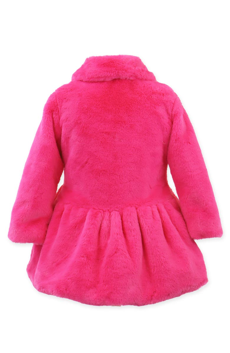 Widgeon Faux Fur Bow Princess Coat, Alternate, color, Hot Pink Puff