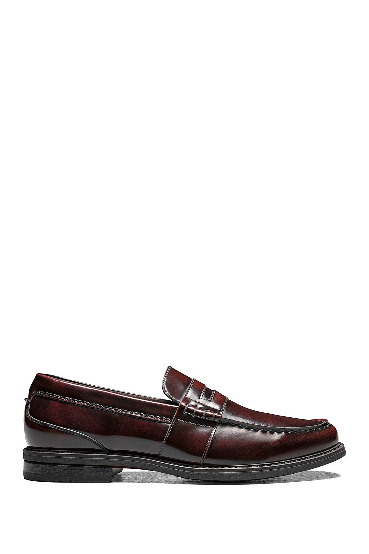 Lincoln Leather Moc Toe Penny Loafer - Wide Width Available, Alternate, color, POLISHED BURGUNDY