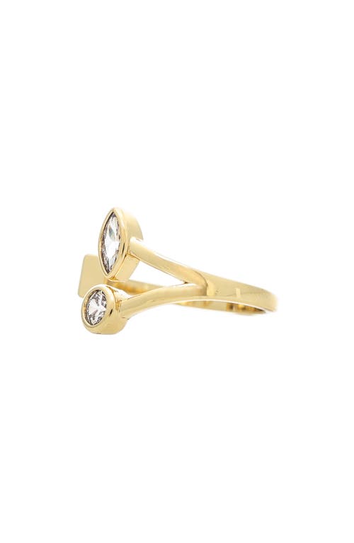 Rivka Friedman 18k Gold Clad Bezel Set Cz Ring In Gold