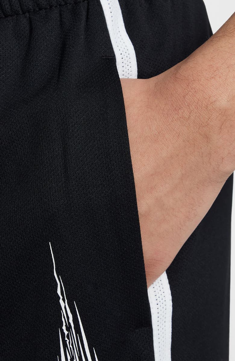 Nike Kids' Dri-FIT Mesh Athletic Shorts, Alternate, color, 010 Black/White