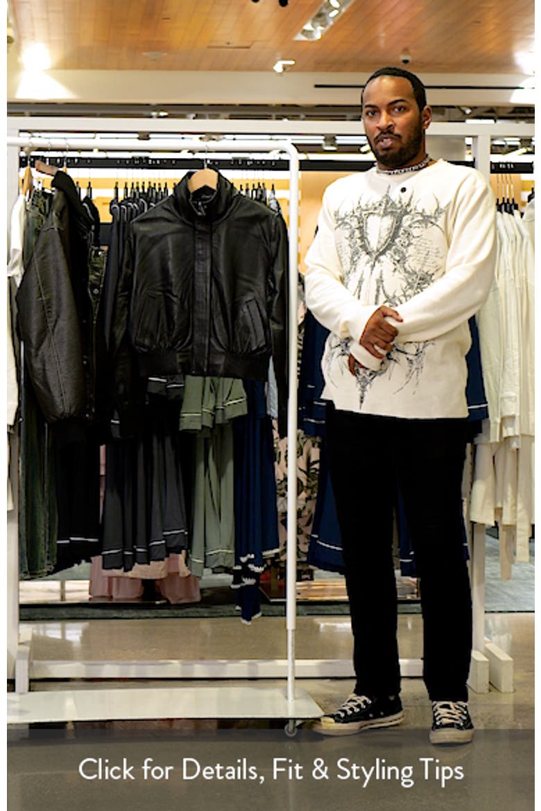 Funnel Neck Leather Bomber Jacket video