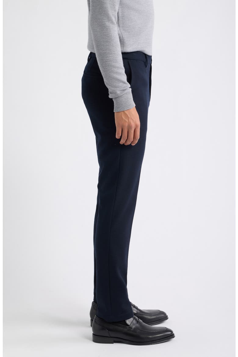 Flat Front Wool Blend Chino Pants, Alternate, color, NAVY