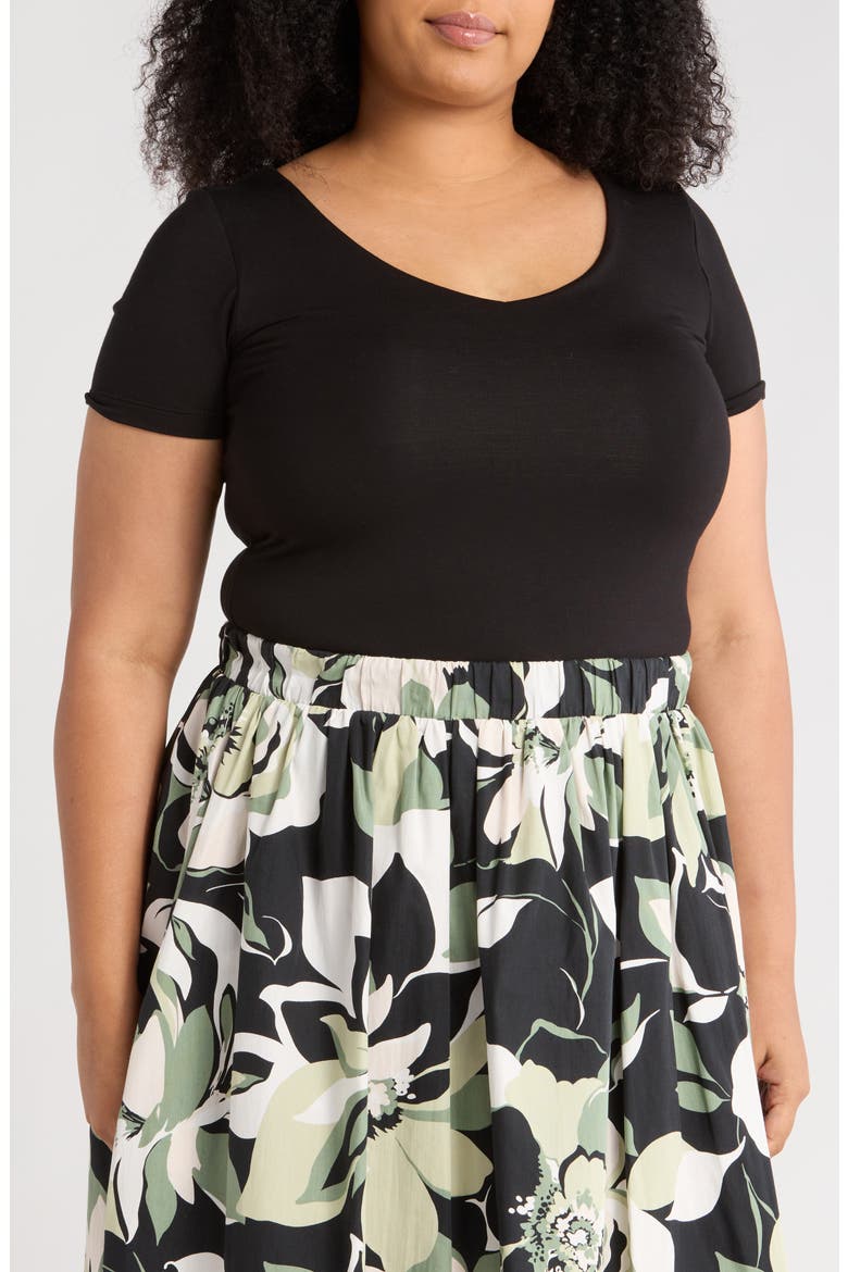 Scoop Neck Knit Top, Main, color, BLACK