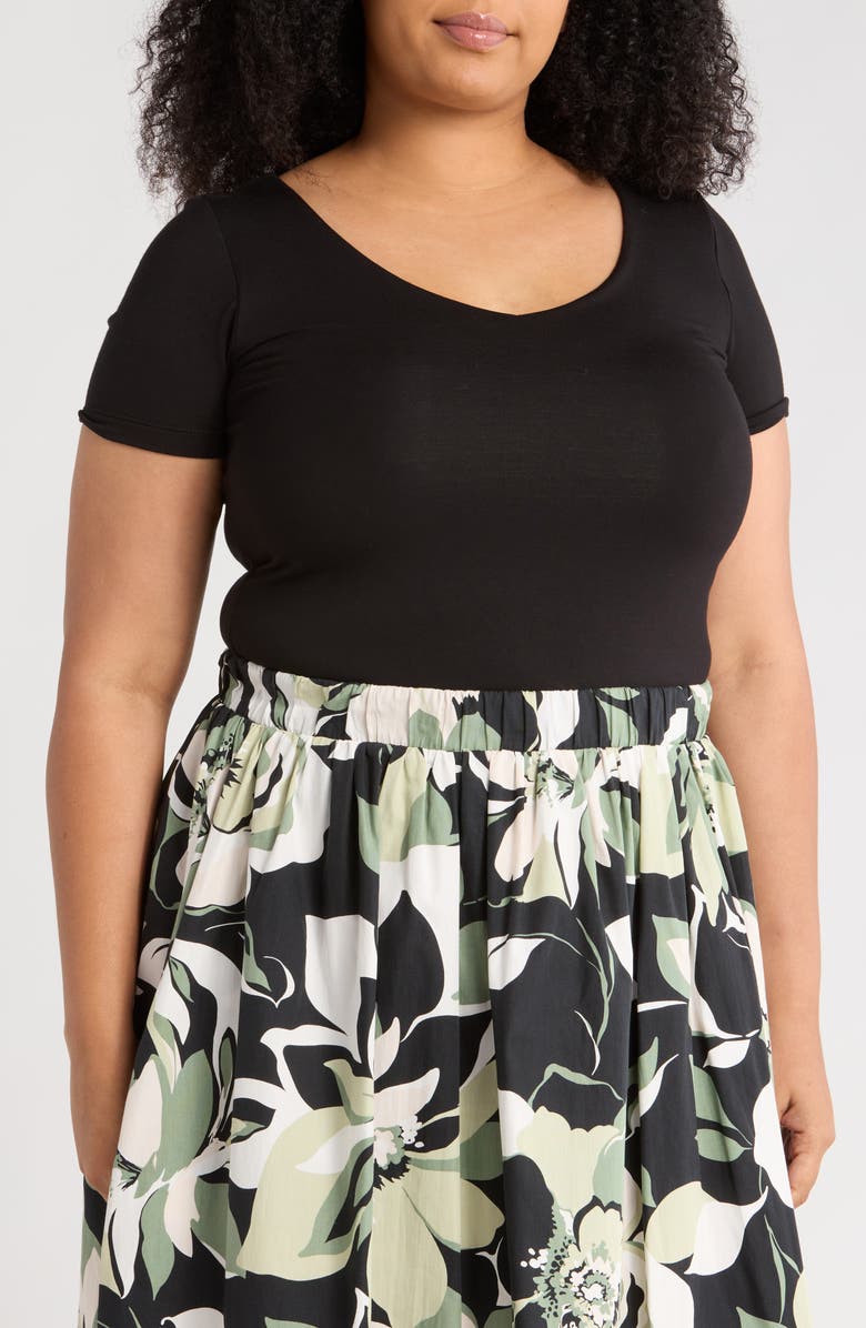 Renee C Scoop Neck Knit Top, Main, color, Black