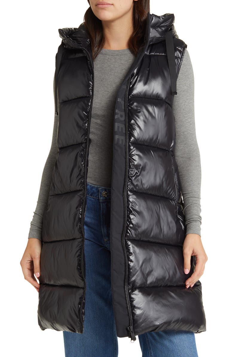 Save The Duck Iria Quilted Nylon Hooded Longline Vest, Alternate, color, 