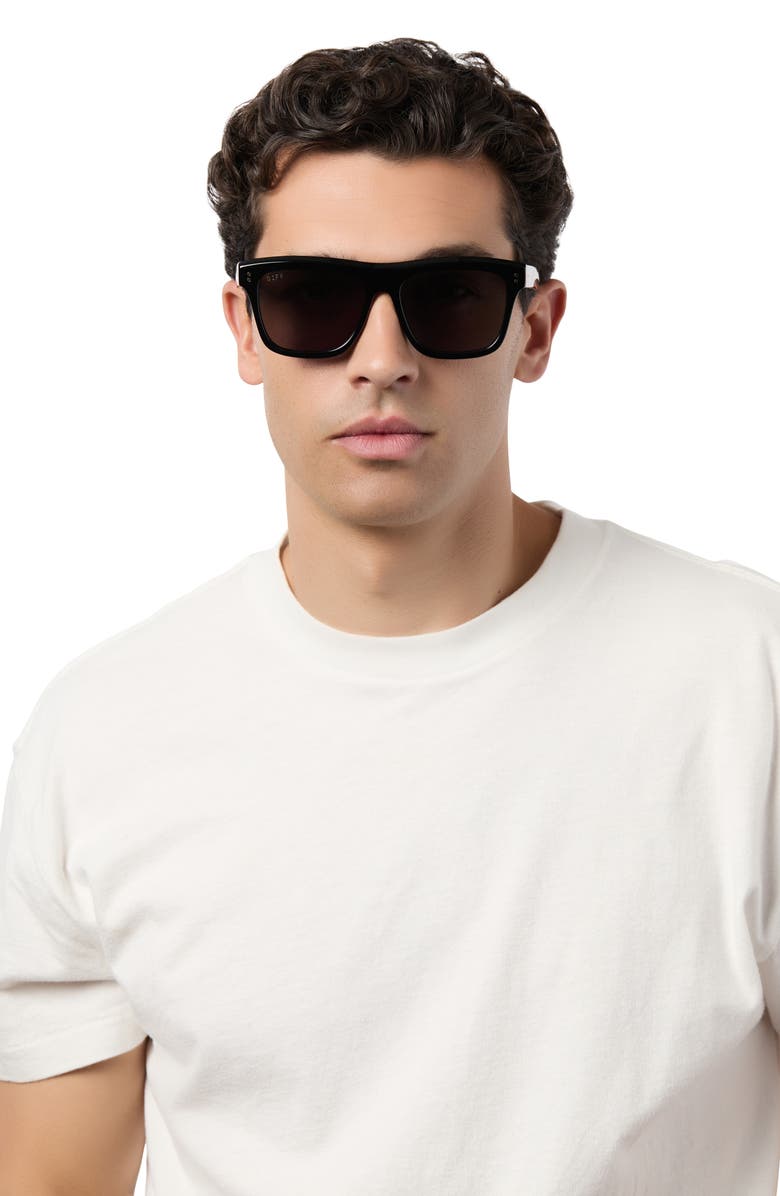 DIFF Sammy 54mm Polarized Square Sunglasses, Alternate, color, Black