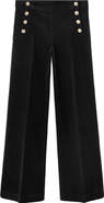 MANGO Side Button Wide Leg Jeans