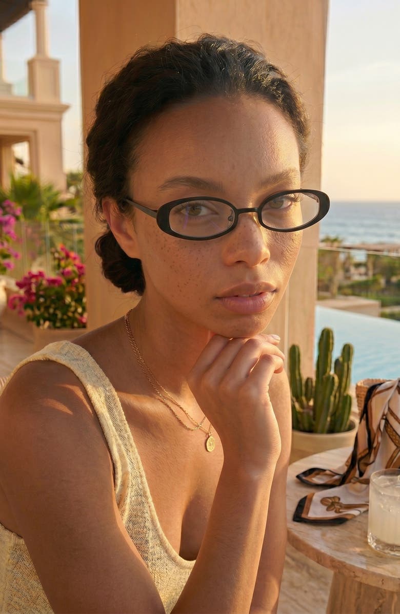 Fifth & Ninth Kylie 51mm Oval Blue Light Blocking Glasses, Alternate, color, 