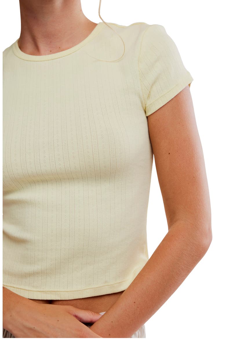 Intimately FP Wait a Minute Rib Baby T-Shirt, Alternate, color, BANANA CREAM