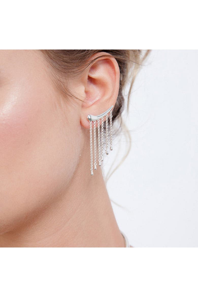 Waterfall Climber Earrings, Alternate, color, Sterling Silver