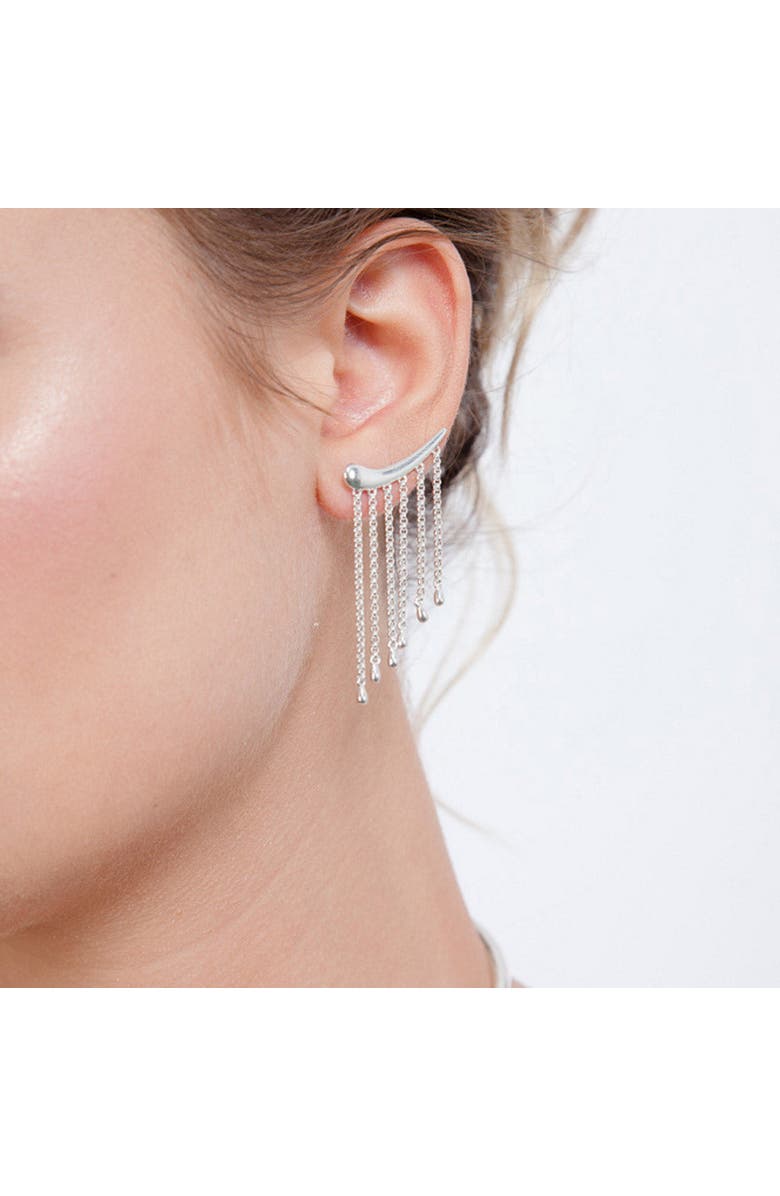 Lucy Quartermaine Waterfall Climber Earrings, Alternate, color, Sterling Silver