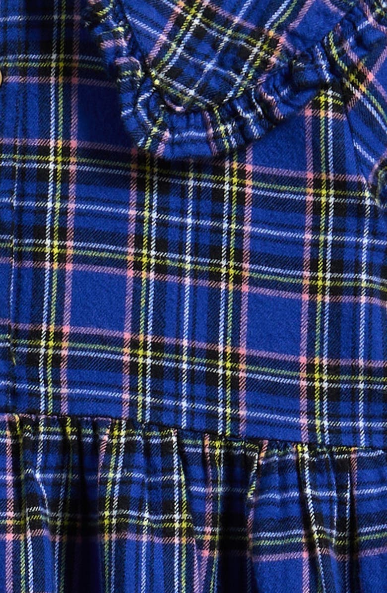 NEXT Kids' Check Collared Cotton Dress, Alternate, color, Blue