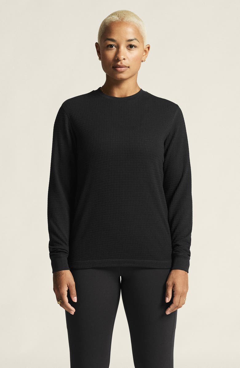 Craft Waffle Knit Long Sleeve T-Shirt, Alternate, color, Black