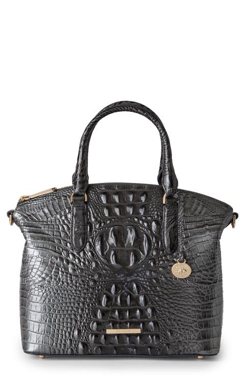 Duxbury Croc Embossed Leather Satchel