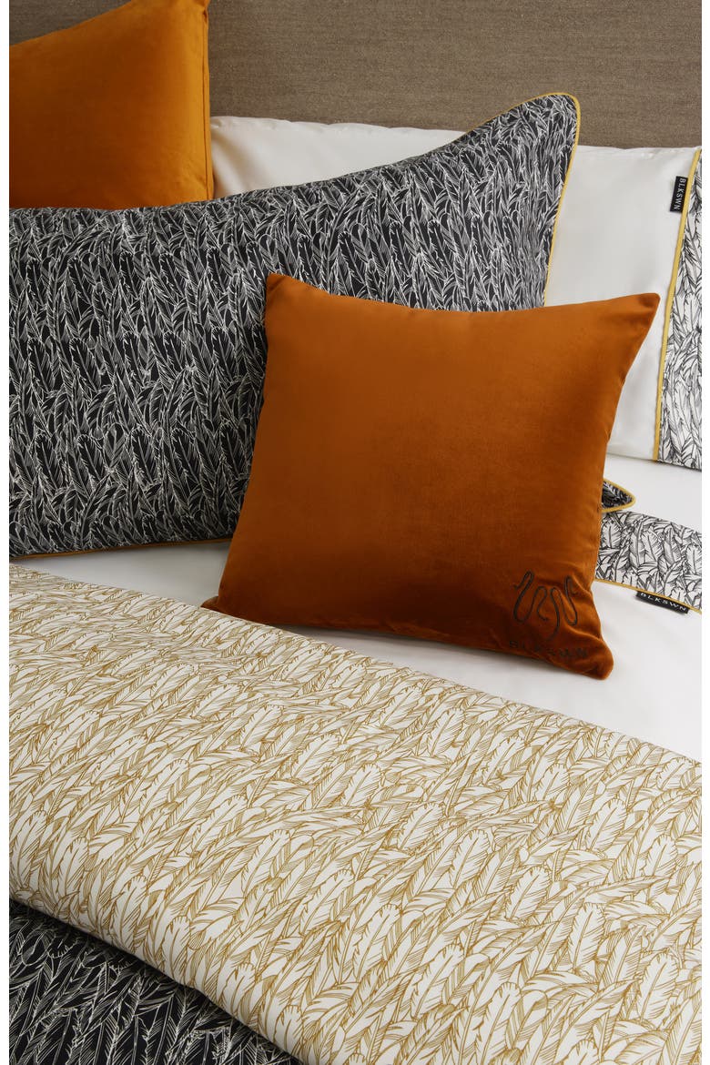 Feathers Duvet Cover, Alternate, color, Gold & Black