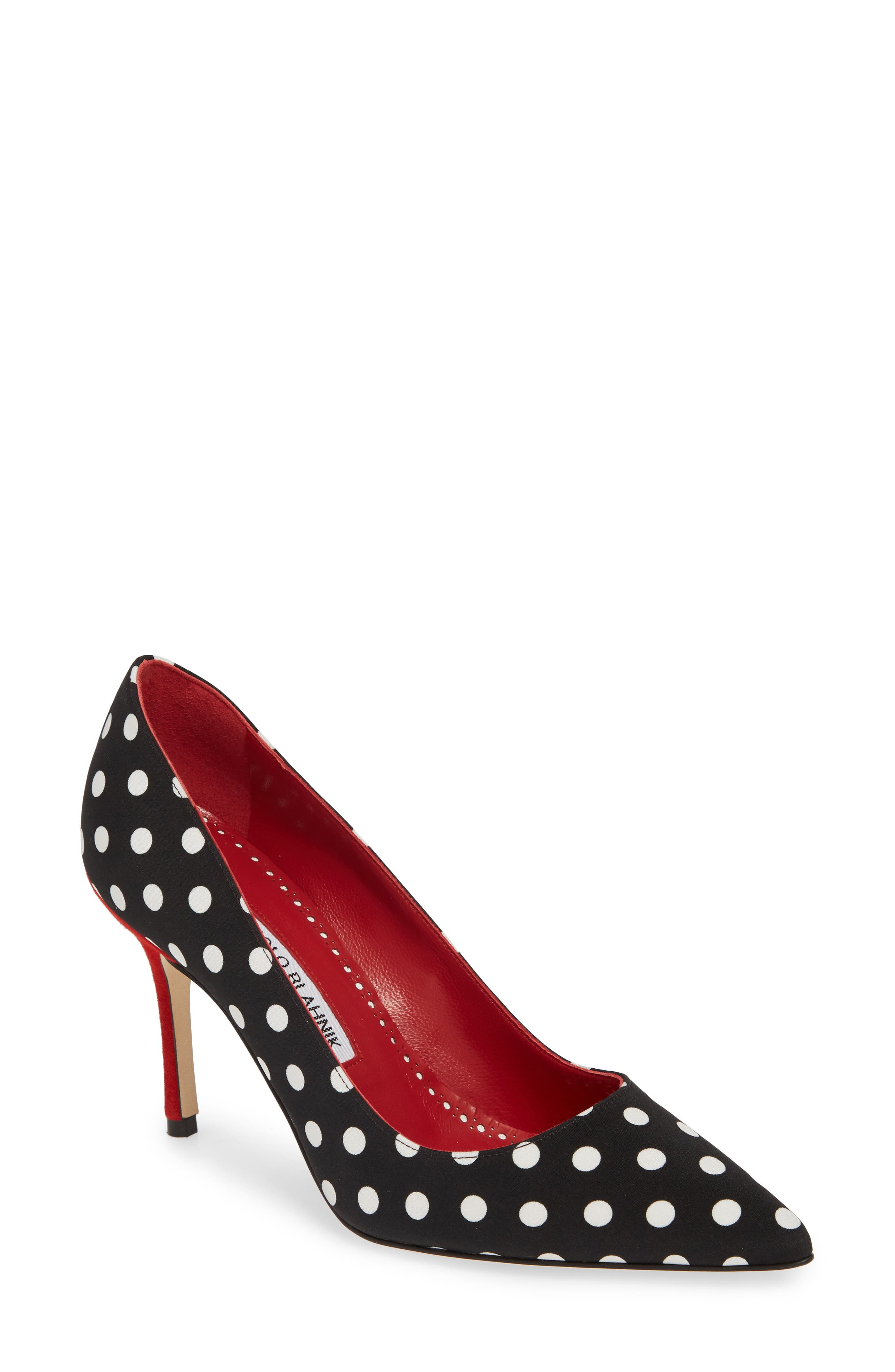 Manolo Blahnik BB Polka Dot Pump, Main, color, 