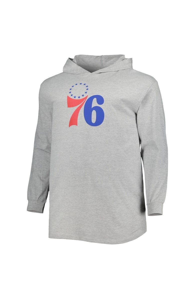 FANATICS Men's Fanatics Branded Heather Gray Philadelphia 76ers Big & Tall Pullover Hoodie, Alternate, color, Heather Gray