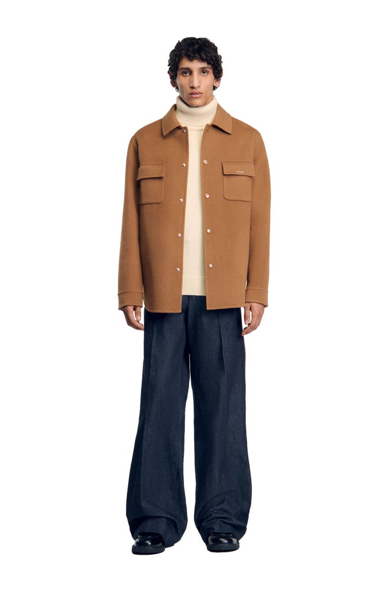 SANDRO Double-faced overshirt, Main, color, 