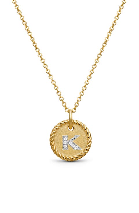 Cable Collectibles Diamond Initial Pendant Necklace