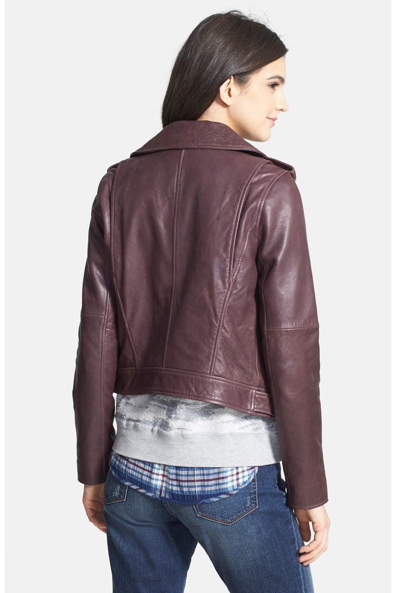 Treasure&Bond Leather Jacket, Alternate, color, BURGUNDY FIELD