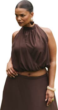 ELOQUII High Neck Bubble Top