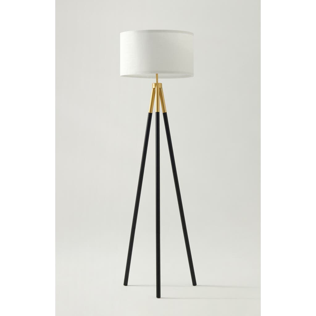 Brightech Levi 61" Modern Led Floor Lamp With Gold Accent, Bulb Included In Black
