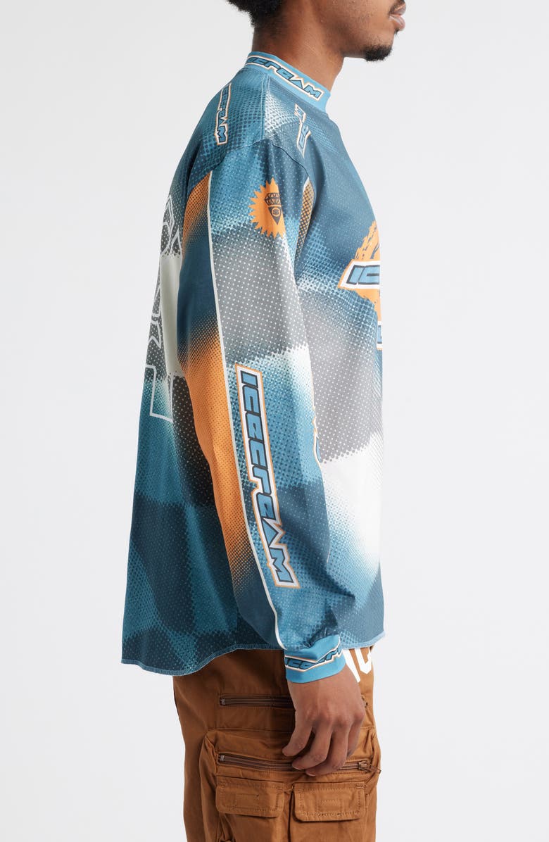 ICECREAM USA Graphic Long Sleeve Soccer Jersey, Alternate, color, Caneel Bay