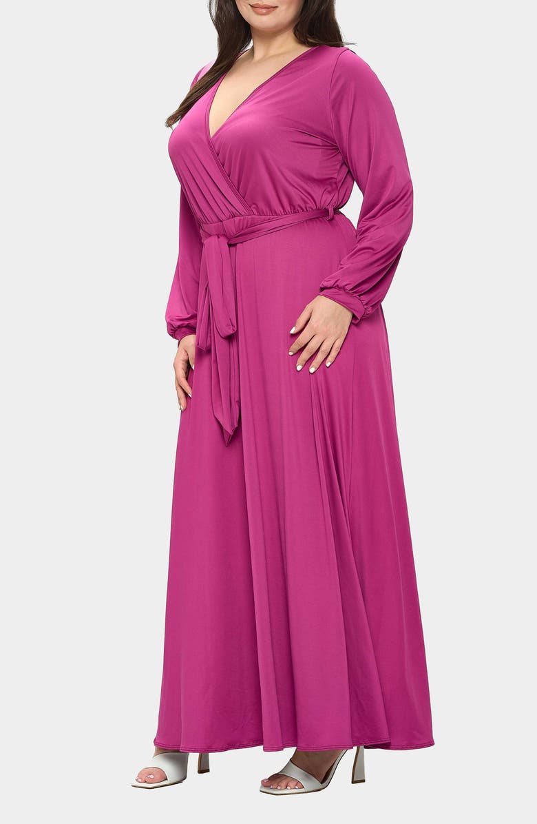 L I V D Espinoza Belted Long Sleeve Jersey Maxi Dress, Alternate, color,