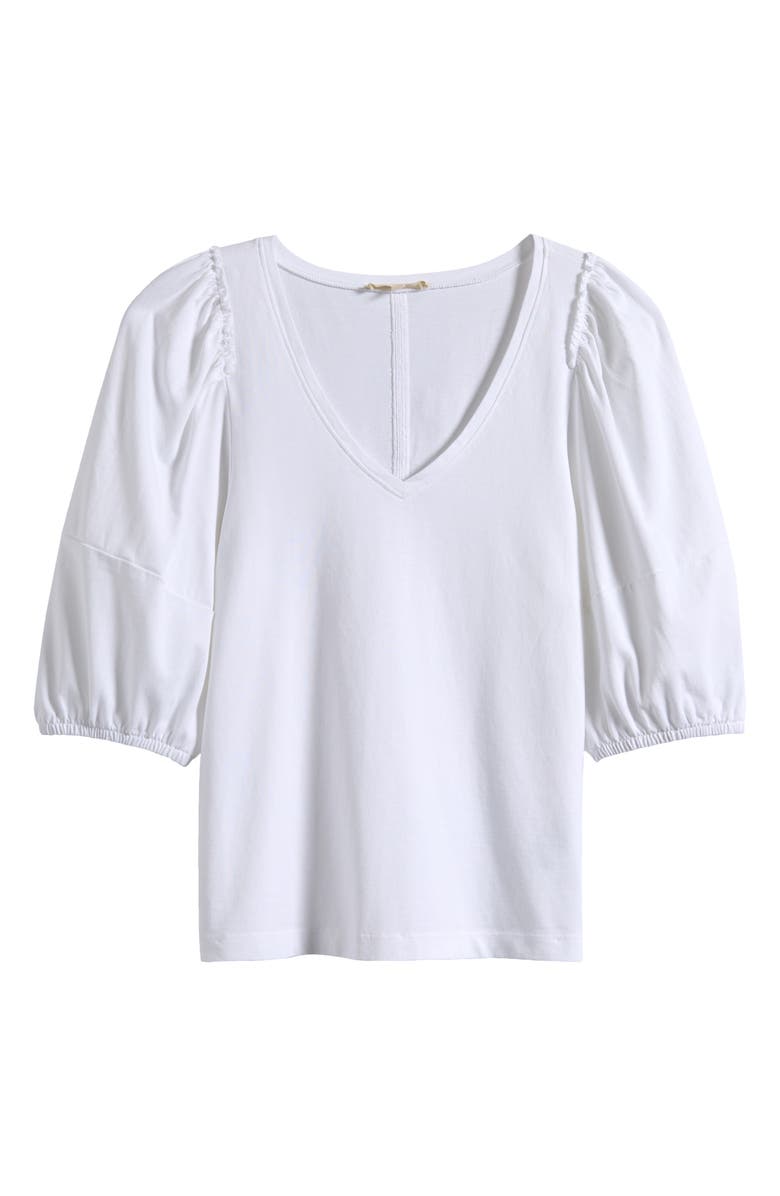 Madewell Puff Sleeve V-Neck T-Shirt, Alternate, color, White