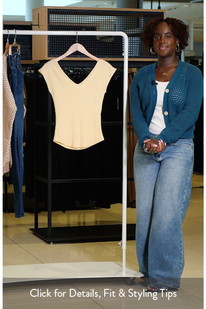 Double V-Neck Rib Knit Top video