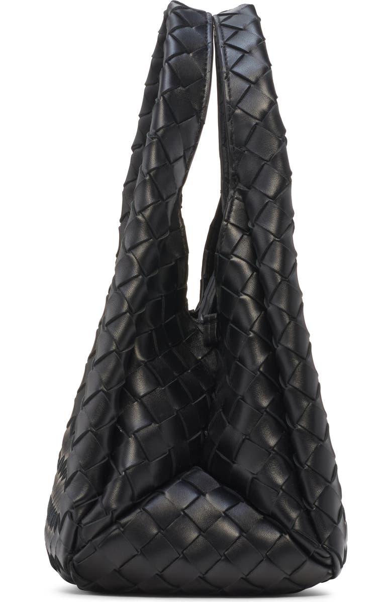 Bottega Veneta Small Campana Intrecciato Leather Shoulder Bag, Alternate, color, Black-Brass
