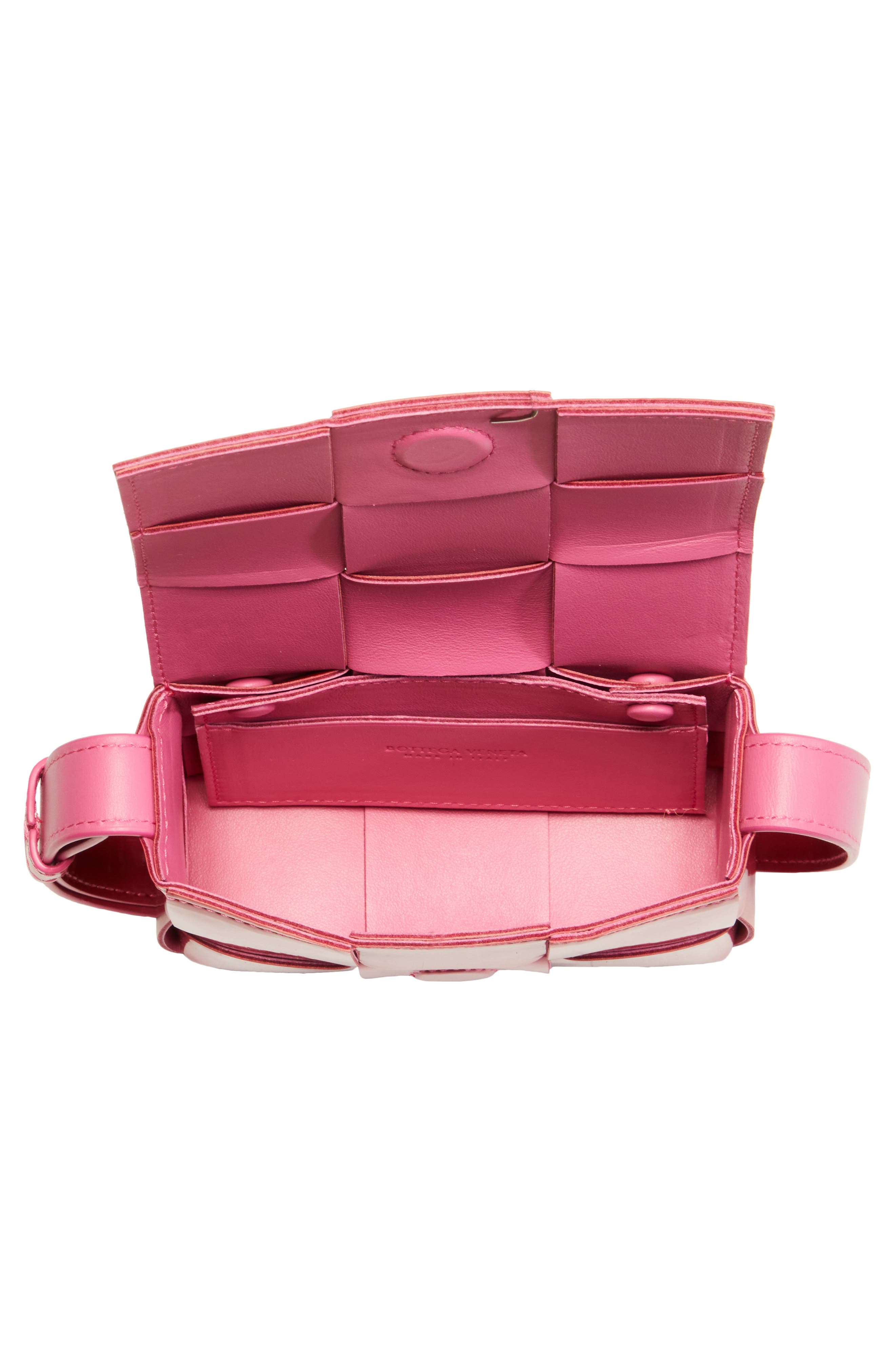 Bottega Veneta Mini Cassette Intrecciato Metallic Leather Crossbody Bag, Alternate, color, 