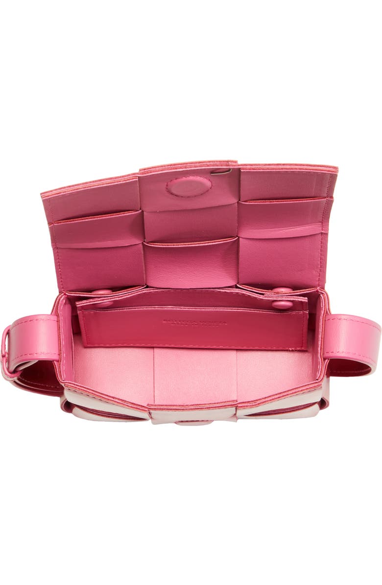 Bottega Veneta Mini Cassette Intrecciato Metallic Leather Crossbody Bag, Alternate, color,