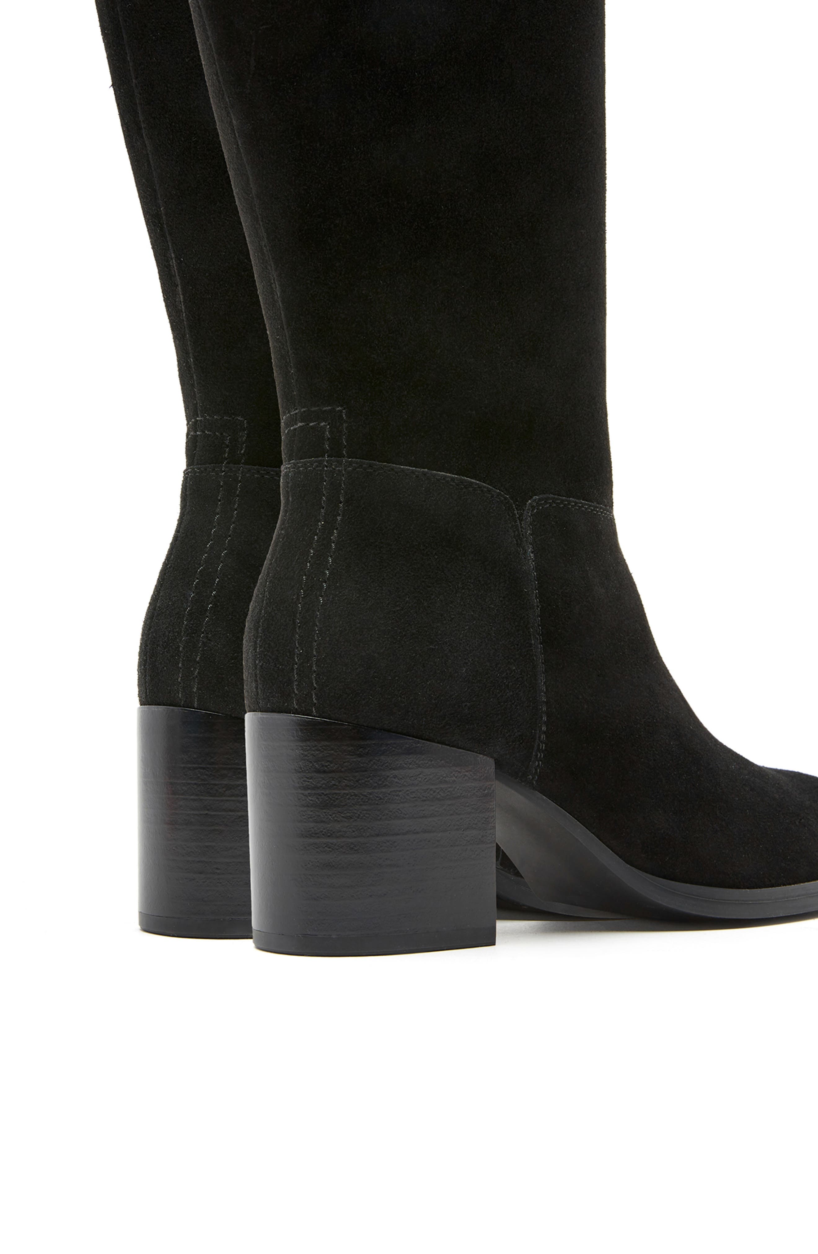 Wander Waterproof Knee High Boot, Alternate, color, BLACK SUEDE
