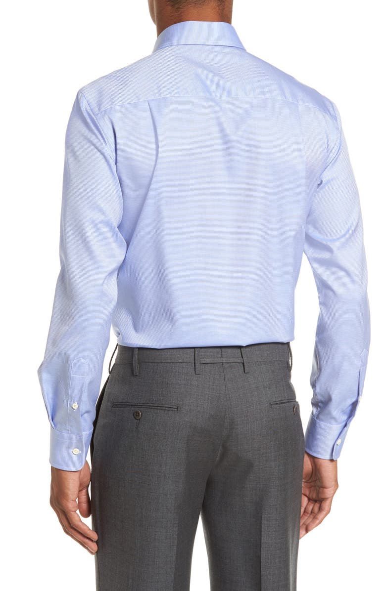 David Donahue Trim Fit Microcheck Dress Shirt, Alternate, color, 