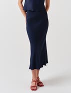 Ghost London Lyra Crepe Midi Skirt