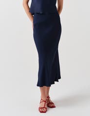 Ghost London Lyra Crepe Midi Skirt
