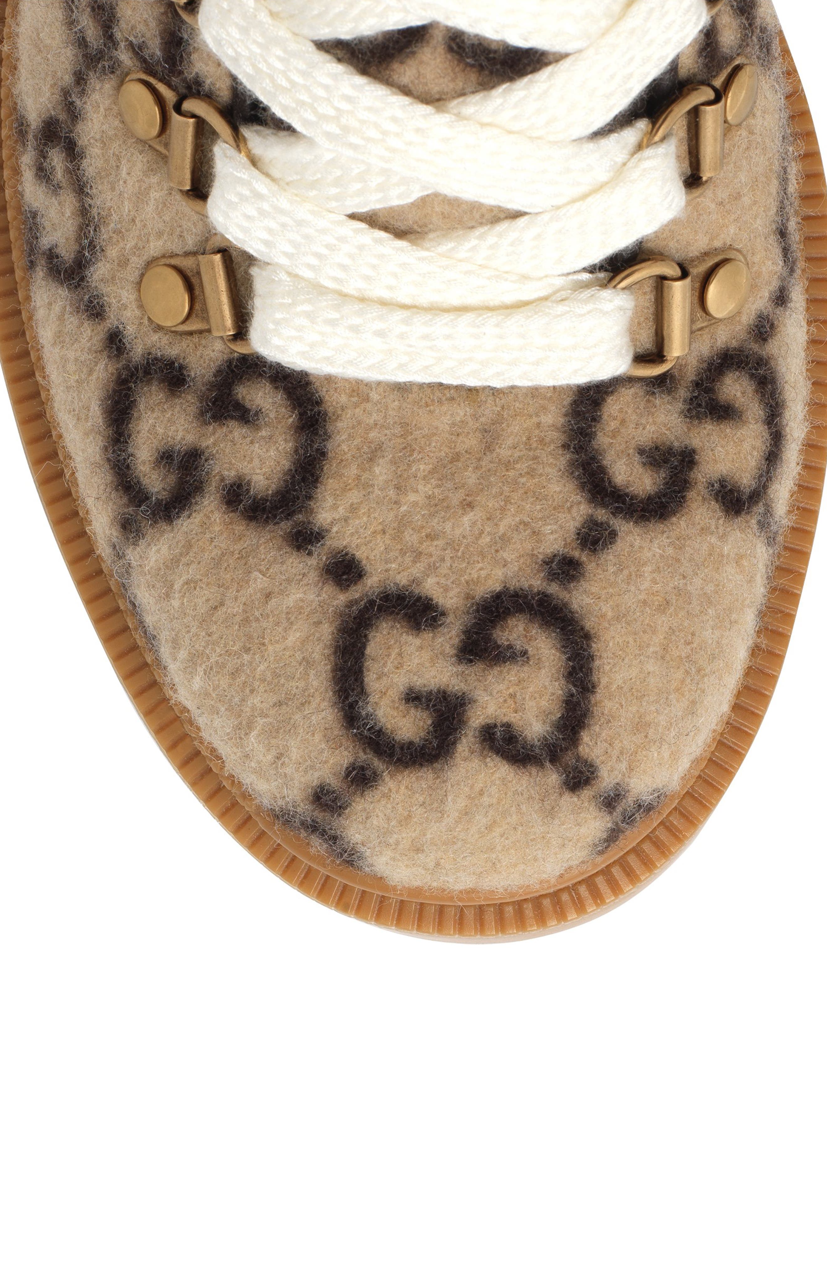 Gucci Trip GG Monogram Wool Combat Boot, Alternate, color, 