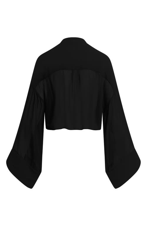 Favorite Daughter The Belle Of The Ball Sheer Button-up Shirt In Black