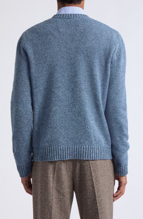 Butterfly Embroidered Wool Mouline Sweater