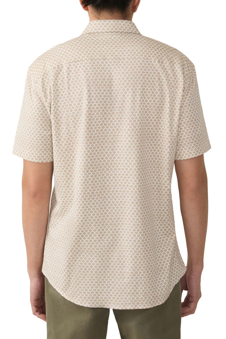 Hermosa Short Sleeve Button-Up Shirt, Alternate, color, ISLAND SAND FISHSCALE