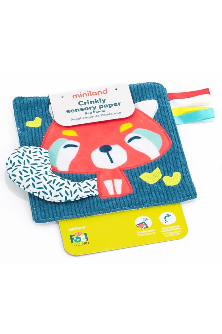 Feel To Learn Crinkly Sensory Paper Red Panda, Main, color, Blue-Green Multi
