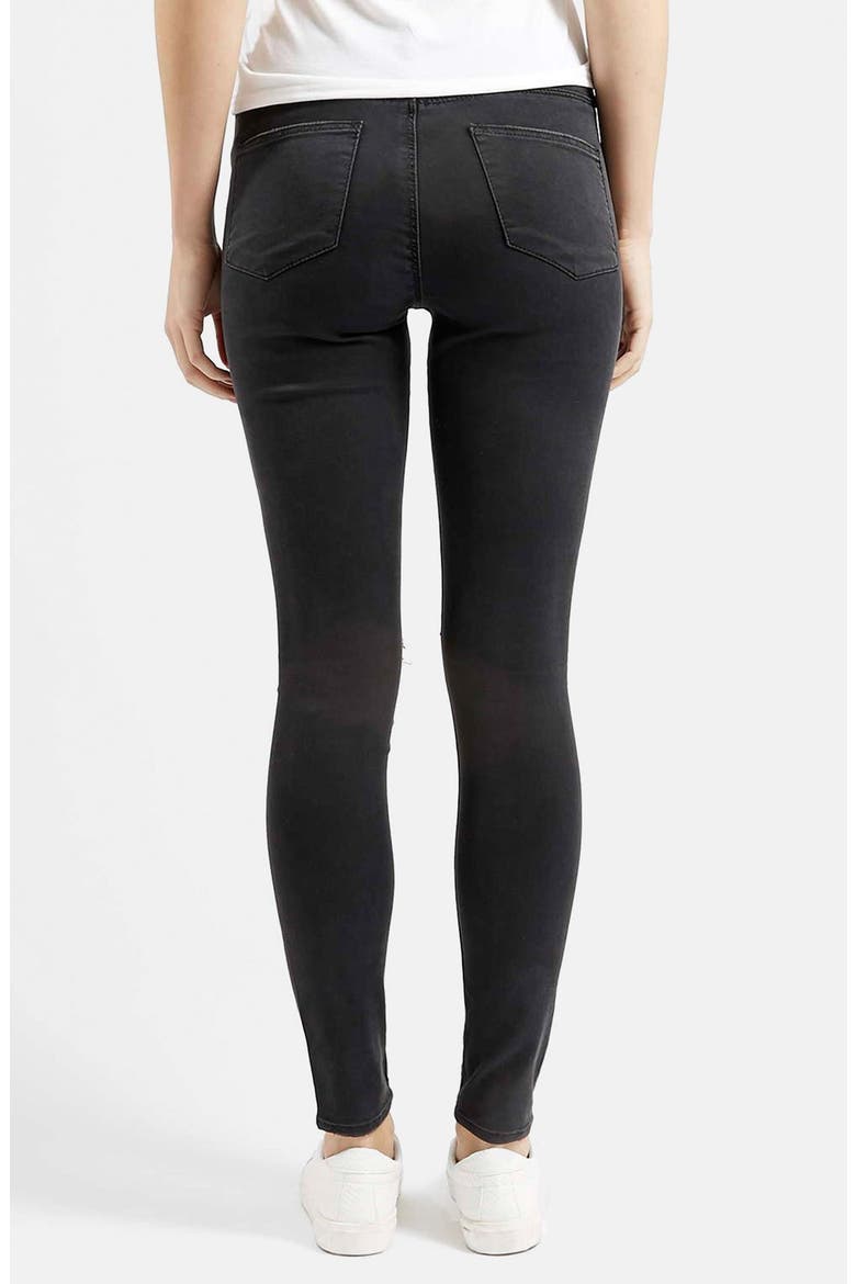 Moto 'Leigh' Ripped Skinny Jeans, Alternate, color, BLACK