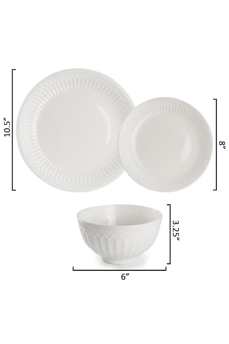 Hansel 16 Piece Stoneware Dinnerware Set in White, Alternate, color, White