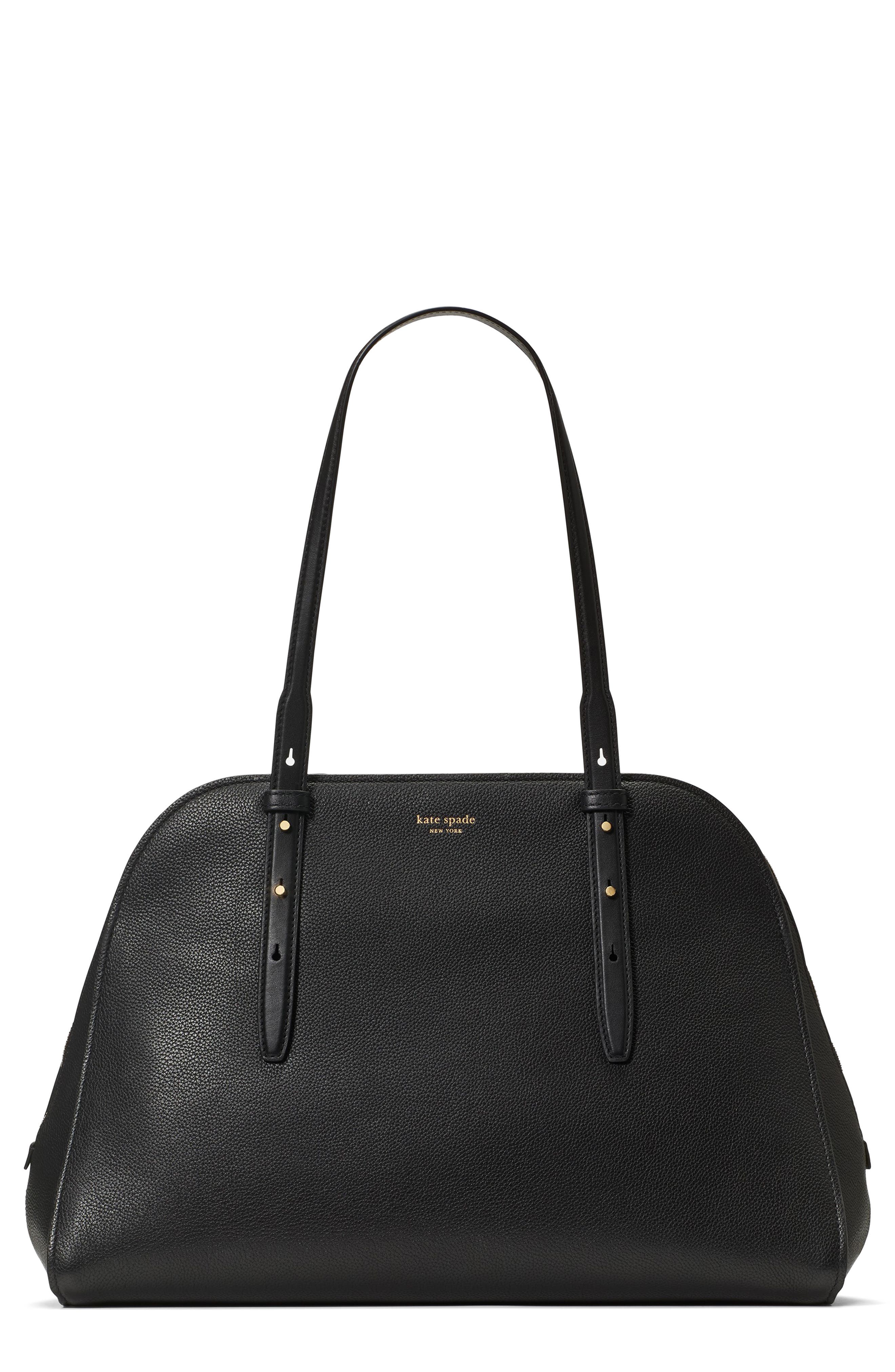 Kate Spade New York do it all pebble leather maise carryall tote, Main, color, Black