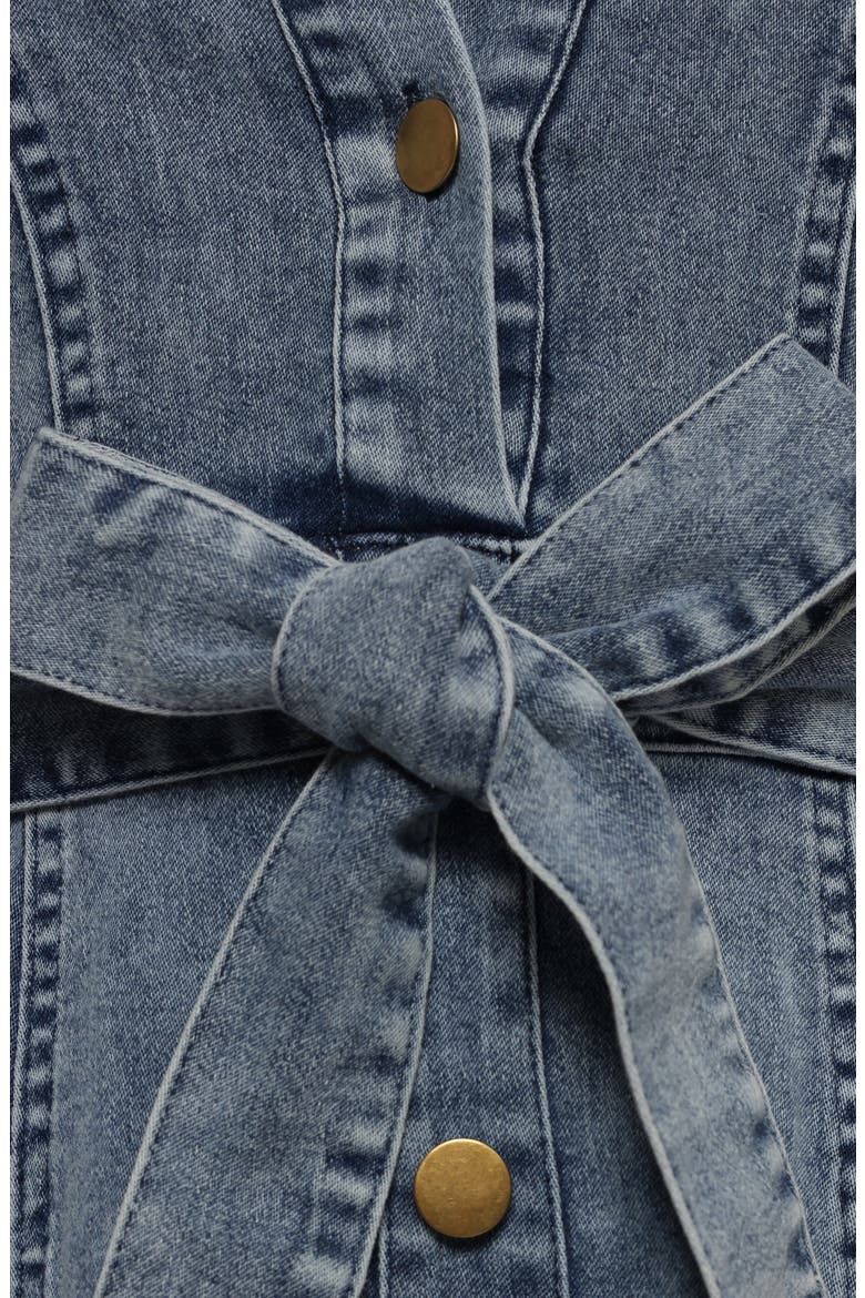 Emberly Three-Quarter Sleeve Stretch Denim Maxi Dress, Alternate, color, DENIM